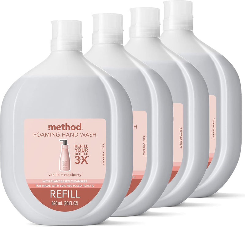 Method Foaming Hand Wash Refill, Vanilla + Raspberry, 28 Oz