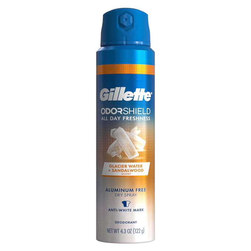 Gillette Odor Shield Deodorant, Glacier Water + Sandalwood, 4.3oz