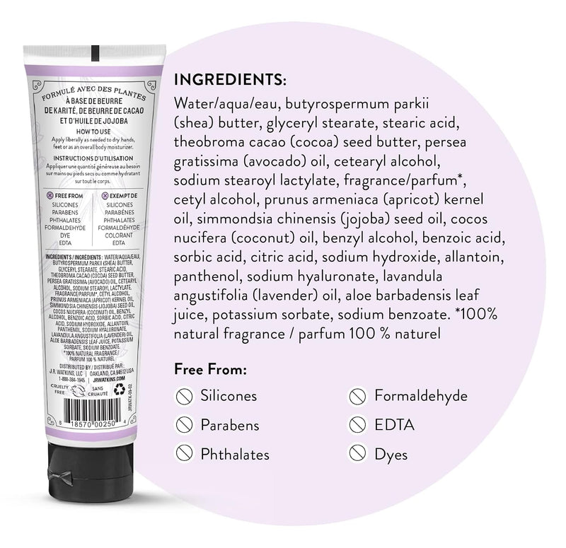 J.R. Watkins Moisturizing Hand Cream, Lavender, 3.3 oz