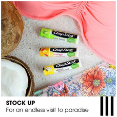 ChapStick Tropical Paradise Collection 3 Count Variety Pack: Aloha Coconut, Key Lime, Mango Sunrise
