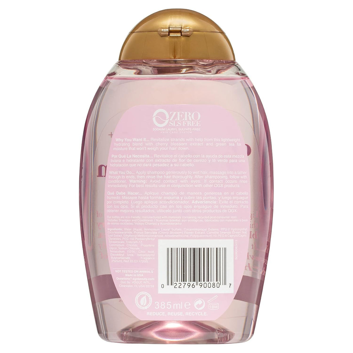 OGX Heavenly Hydration Shampoo, Cherry Blossom, 13 oz, image 2