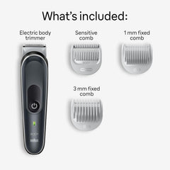 Braun Series 3 Body Groomer Trimmer Kit BG3340, Cordless, Rechargeable + 3 Attachment Combs