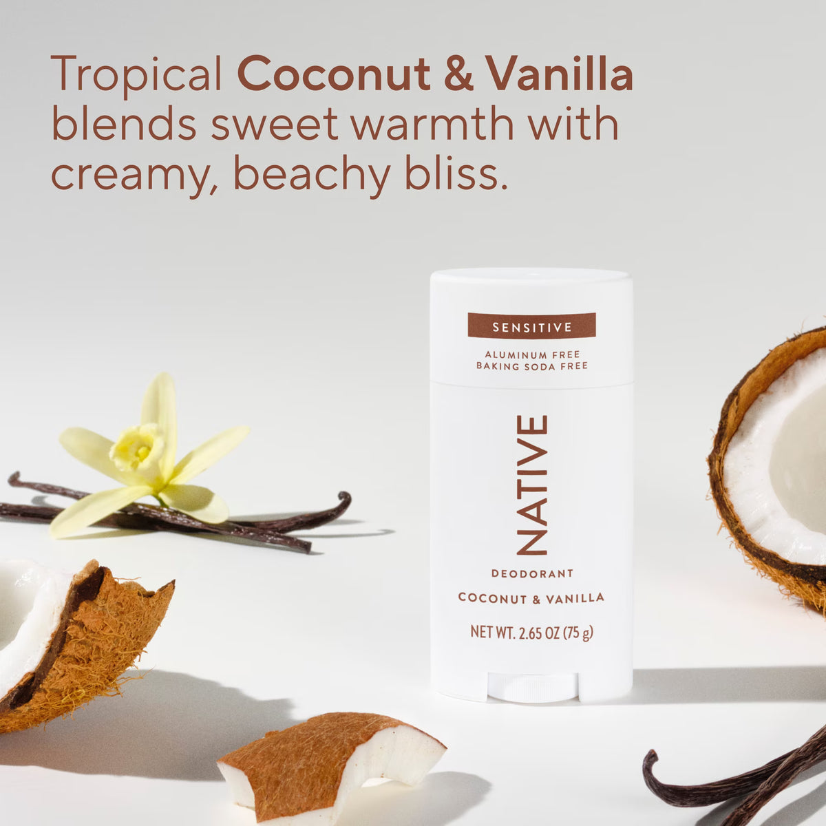 Native Sensitive Deodorant Stick, Coconut & Vanilla, 2.65 oz, image 6