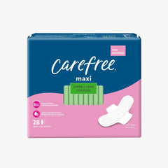 Carefree Maxi Super Long Pads with Wings, 28 Count