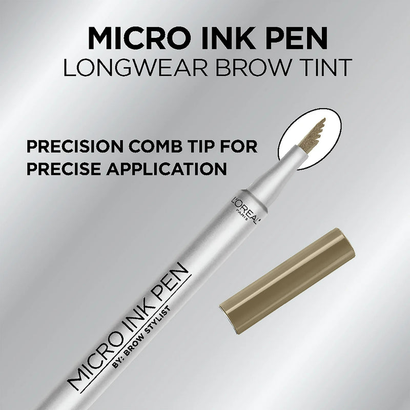 L'Oreal Paris Micro Ink Pen by Brow Stylist with Precision Comb Tip, 630 Blonde