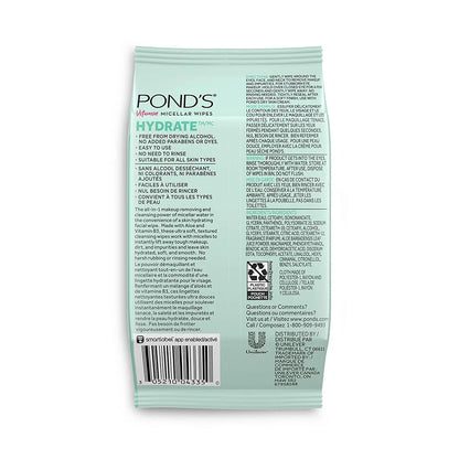 Pond's Vitamin Micellar Hydrating Aloe Makeup Remover Wipes, 25 Count, image 3