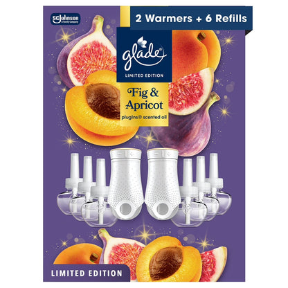 Glade PlugIns Scented Oil, Fig & Apricot, 2 Warmers + 6 Refills -