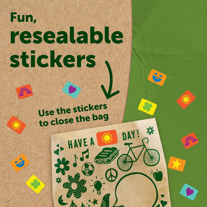 Ziploc Recyclable Paper Bags with Resealable Stickers, 50 Count