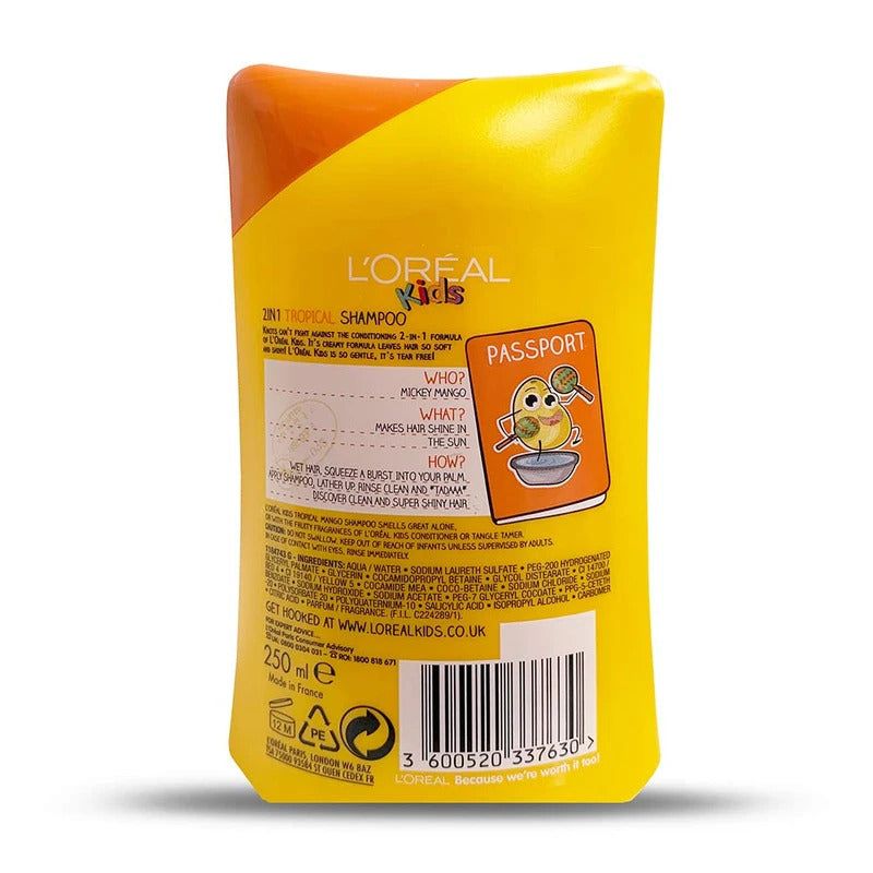 L'Oreal Kids Shampoo, Tropical Mango, 8.45 oz, image 2