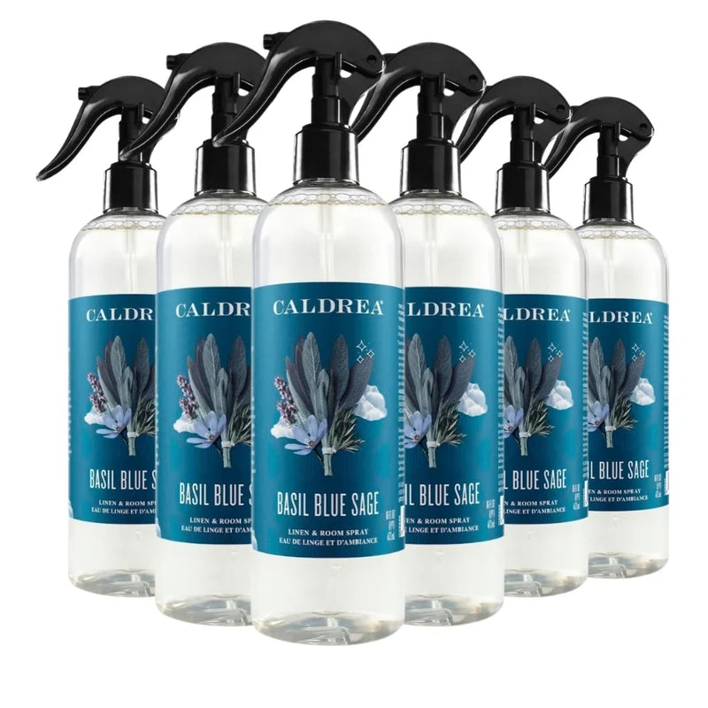 Caldrea Linen and Room Air Freshener Spray, Basil Blue Sage, 16 oz