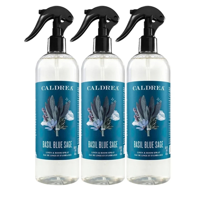 Caldrea Linen and Room Air Freshener Spray, Basil Blue Sage, 16 oz