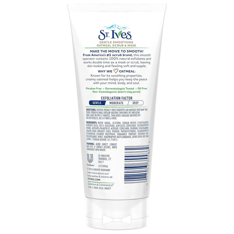 St. Ives Gentle Smoothing Oatmeal Face Scrub & Mask, 6 Oz