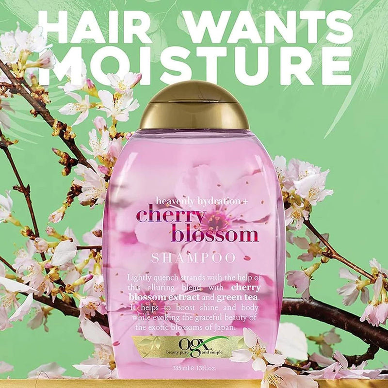 OGX Heavenly Hydration Shampoo, Cherry Blossom, 13 Oz