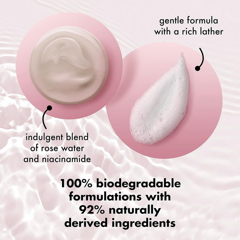 Love Beauty and Planet, Nourish & Illuminate Body Wash, Rose Water & Niacinamide, 20 Oz