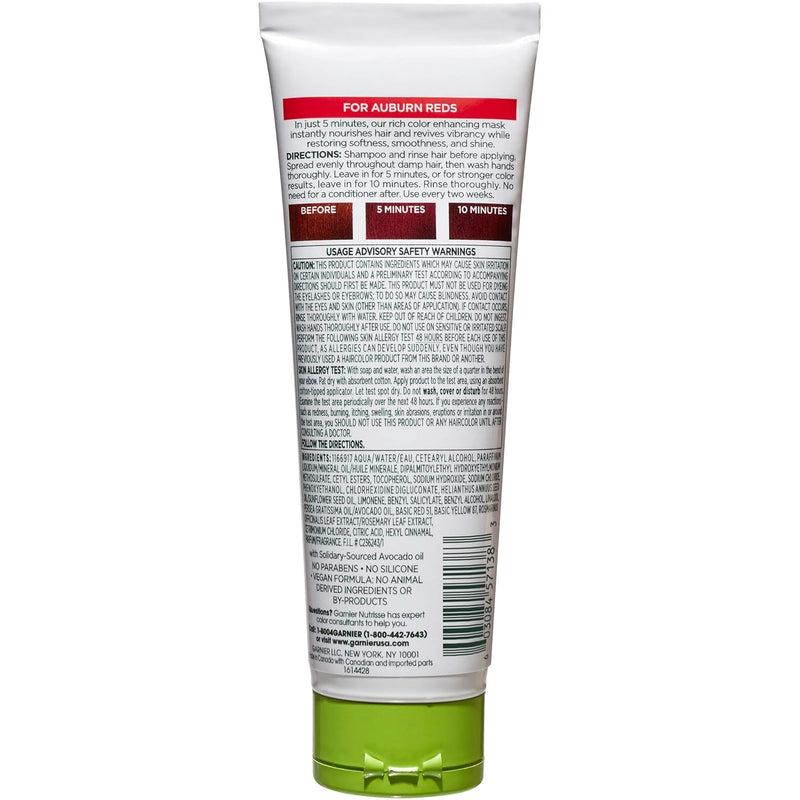 Garnier Nutrisse Color Reviver 5 Minute Color Hair Mask, Vibrant Red, 4.2 Oz