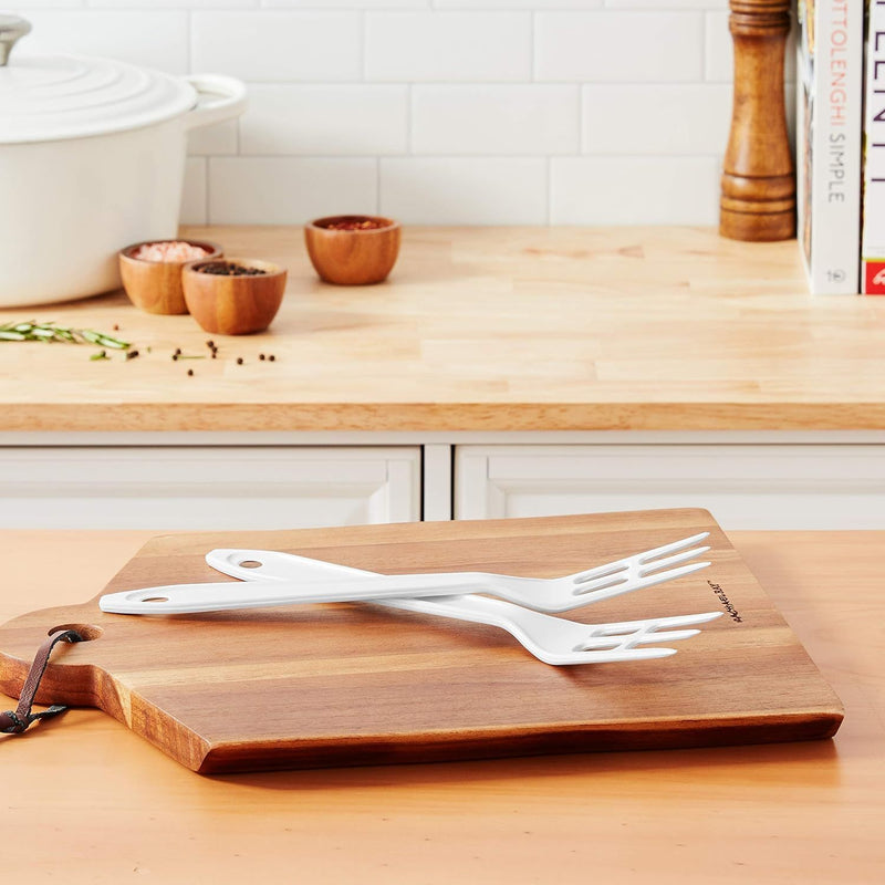 Hutzler Reinforced Nylon Waffle Cooking Fork, White - 2 Pack