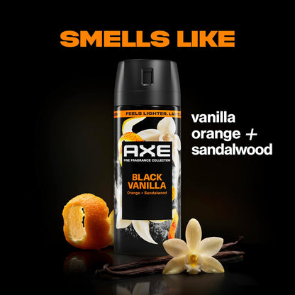 AXE Fine Fragrance Collection Premium Body Spray, Black Vanilla Orange + Sandalwood,Travel Size, 1oz, 6-Pack -