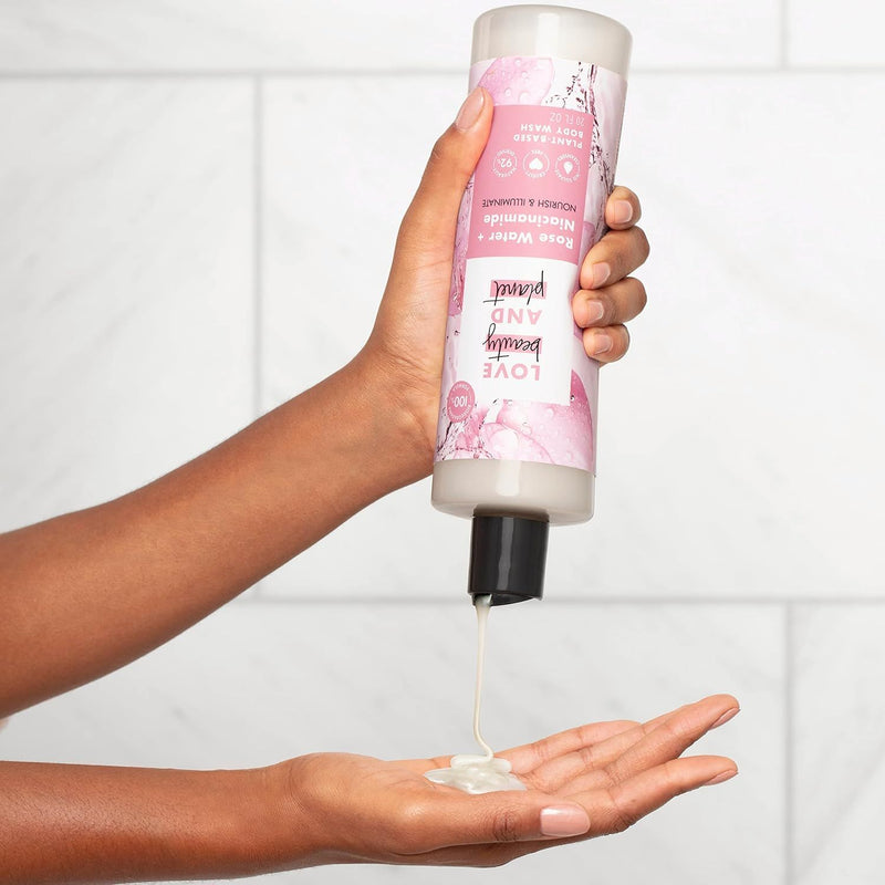 Love Beauty and Planet, Nourish & Illuminate Body Wash, Rose Water & Niacinamide, 20 Oz