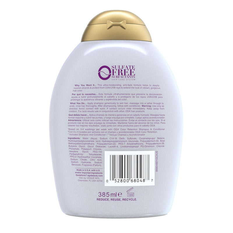 OGX Color Care Vibrant Color Vibes Strengthening & Color Retention Shampoo, 13oz