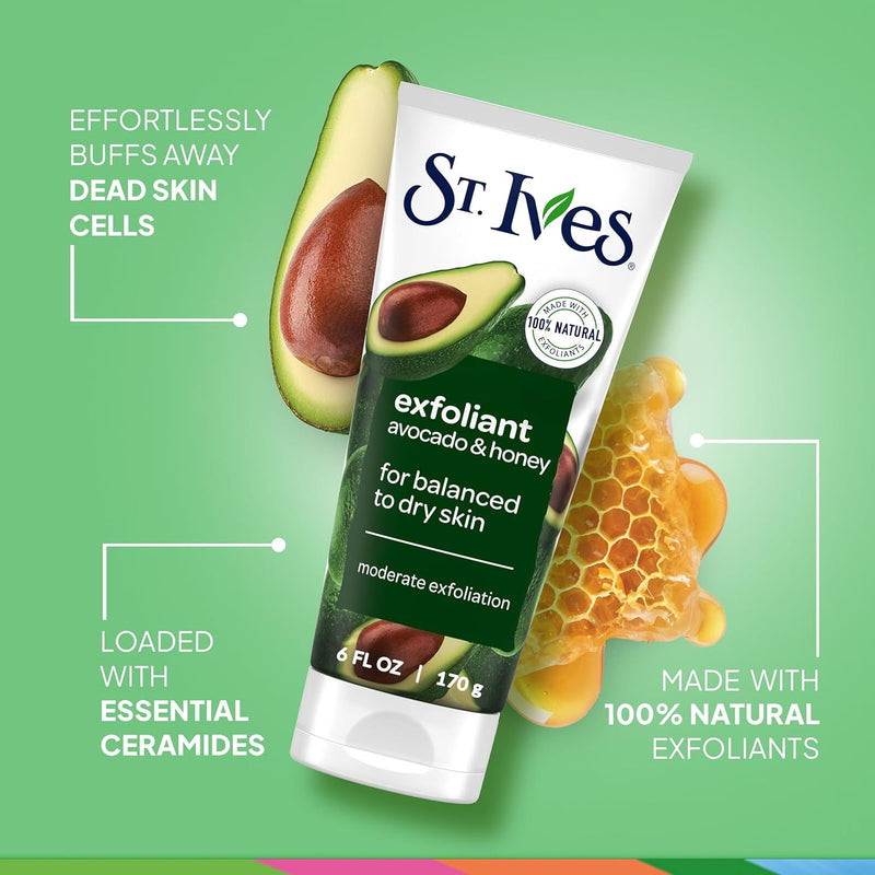 St. Ives Avocado & Honey Exfoliant, 6 Oz