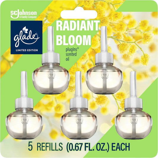 Glade PlugIns Scented Oil Refills, Radiant Bloom, 5 Count -