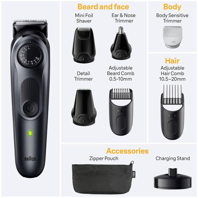 Braun Series 5 All-in-One Trimmer, 9-in-1 Men's Grooming Kit