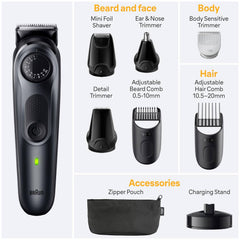 Braun Series 5 All-in-One Trimmer, 9-in-1 Men's Grooming Kit