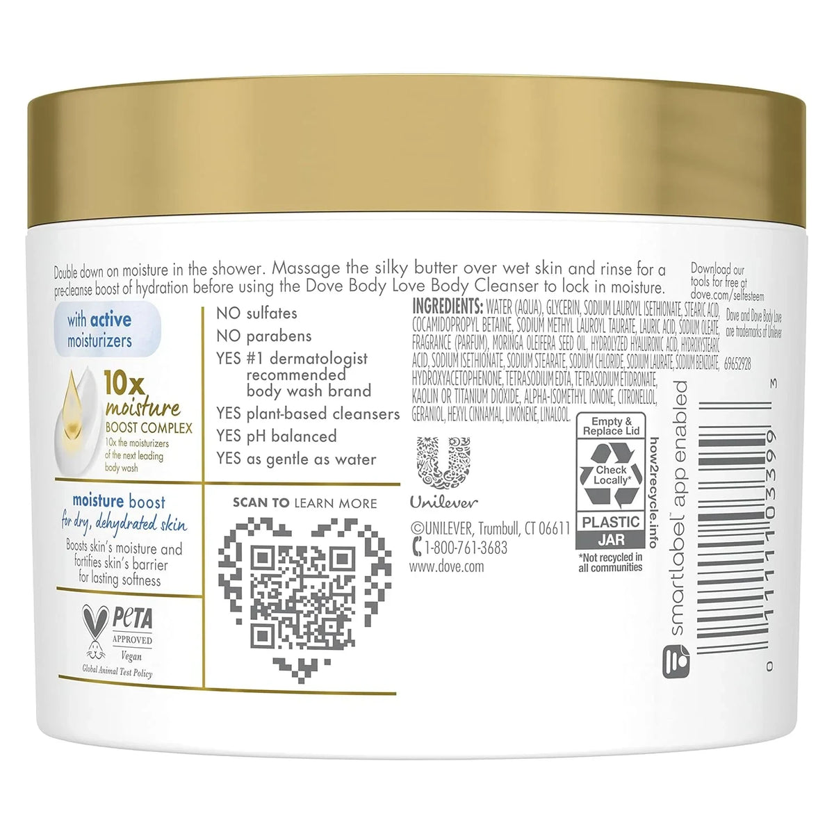 Dove Body Love Moisture Boost Pre-Cleanse Shower Butter, 10oz -