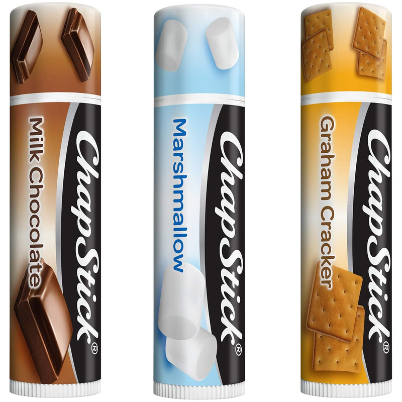 ChapStick S'Mores Collection 3 Count Variety Pack: Milk Chocolate, Marshmallow, Graham Cracker