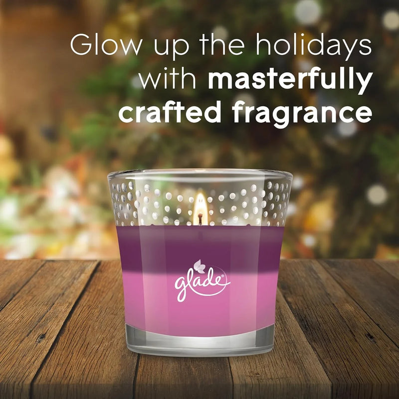 Glade Limited Edition Merry Berry & Cranberry Celebration Scented Candle, 3.4 Oz Each, 2 Count