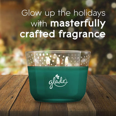 Glade LE Essential Oil Infused 3-Wick Candle, Twinkling Pine & Cedar, 6.8 oz