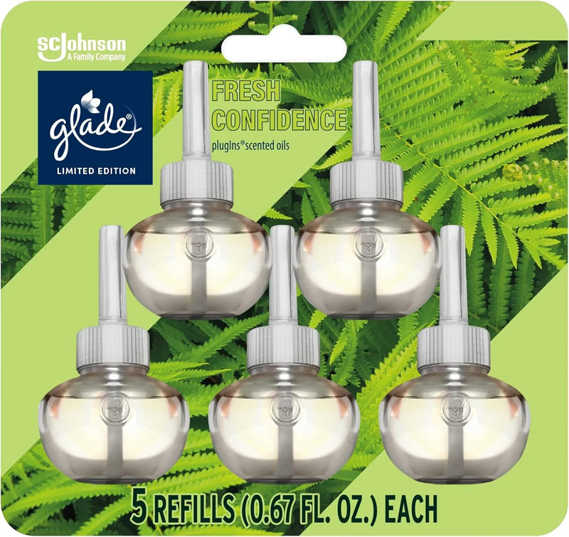 Glade PlugIns Scented Oil Refills, Fresh Confidence, 5 Count