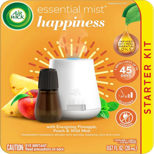 Air Wick Essential Mist Starter Kit, Happiness Scent -