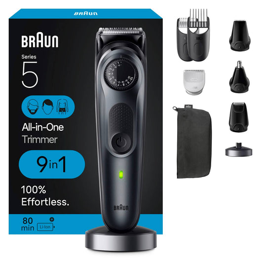Braun Series 5 All-in-One Trimmer, 9-in-1 Men's Grooming Kit -