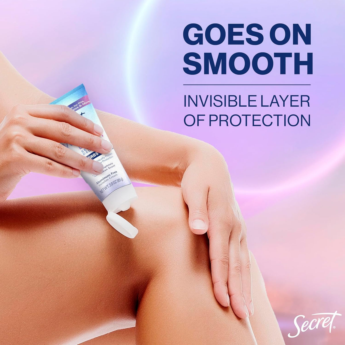 Secret Whole Body Sensitive Deodorant Invisible Cream, Clean Scent, 0.8oz, Travel Size, 6-Pack -