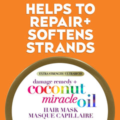 OGX Extra Strength Damage Remedy + Coconut Miracle Oil Hair Mask, 10 oz