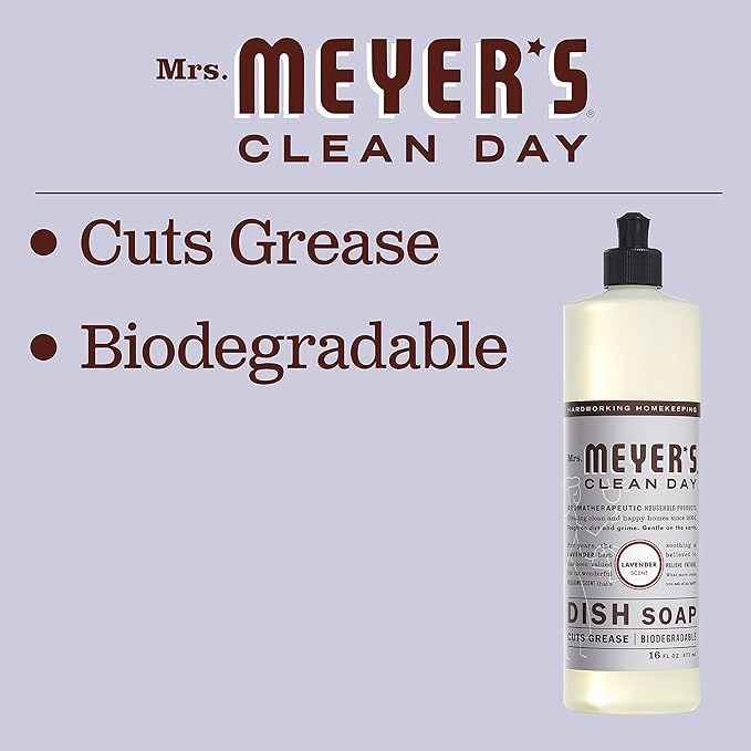 Mrs. Meyer's Clean Day Liquid Dish Soap, Lavender, 16 Oz