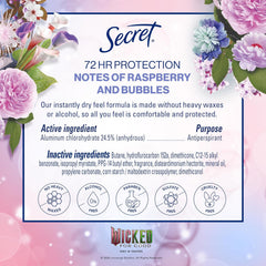 Secret Dry Spray Antiperspirant, Glinda’s Edition Couldn’t Be Lovelier, Raspberry & Bubbles, 4.1 oz