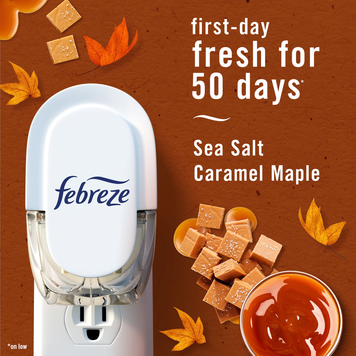 Febreze Plug Scented Oil Refills, Sea Salt Caramel & Maple, 0.87oz, 2 Count -