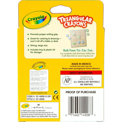 Crayola Triangular Anti-Roll Crayons, 8 Count, image 2