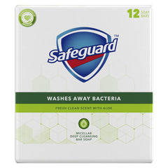 Safeguard Bar Soap, Fresh Clean Scent with Aloe, 4oz, 12 Bars