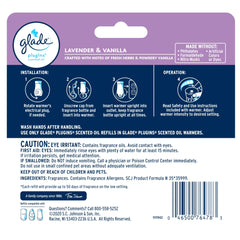 Glade PlugIns Scented Oil Refills, Lavender & Vanilla, 3 Count