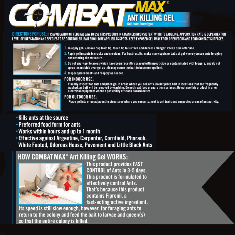 Combat Max Ant Killing Gel, 1 Syringe, 0.95oz (27g)
