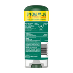 Mitchum Men Triple Odor Defense Antiperspirant Gel, Unscented, 3.4 oz (2-Pack)