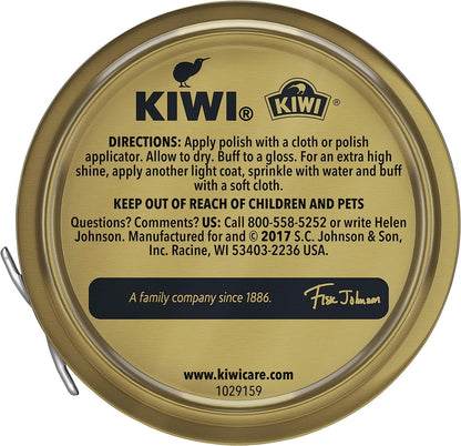 KIWI Shoe Polish Tin, Black, 1.125 oz ( 32g ) -