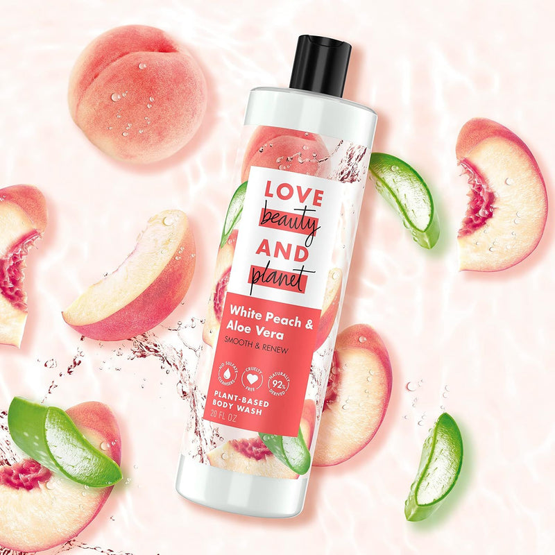 Love Beauty and Planet, Smooth & Renew Body Wash, Peach & Aloe Vera, 20 Oz
