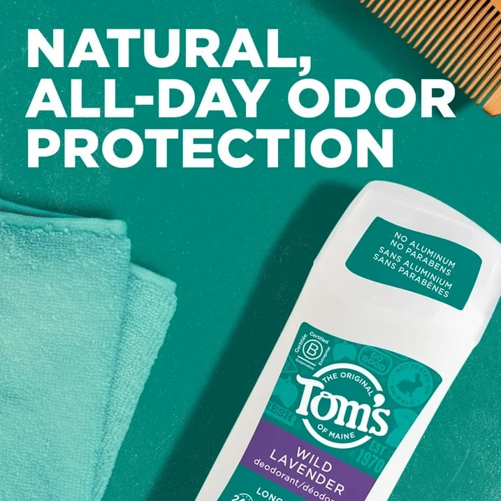 Tom's of Maine Long-Lasting Aluminum-Free Natural Deodorant, Wild Lavender, 2.25 oz
