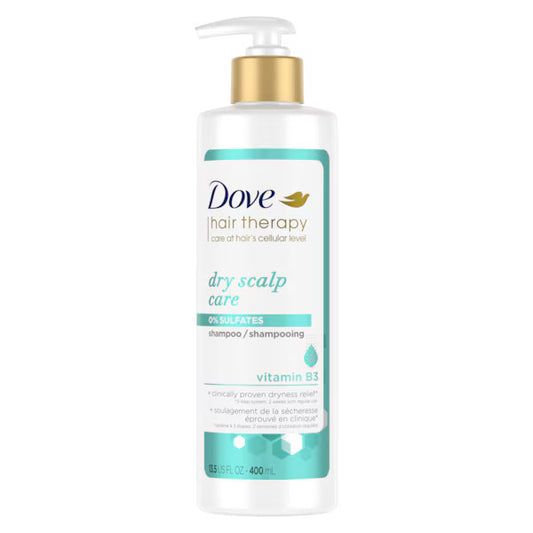 Dove Hair Therapy Dry Scalp Care Shampoo, 0% Sulfates, Vitamin B3, 13.5oz -