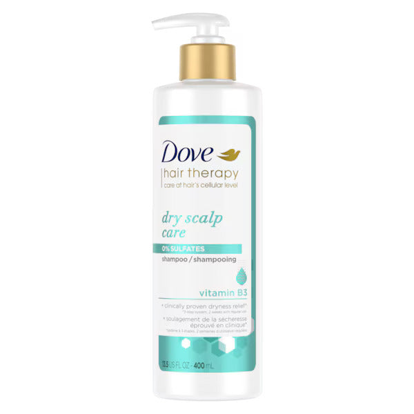 Dove Hair Therapy Dry Scalp Care Shampoo, 0% Sulfates, Vitamin B3, 13.5oz