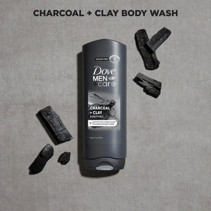Dove Men+Care Charcoal + Clay Purifying Body & Face Wash, 13.5oz -
